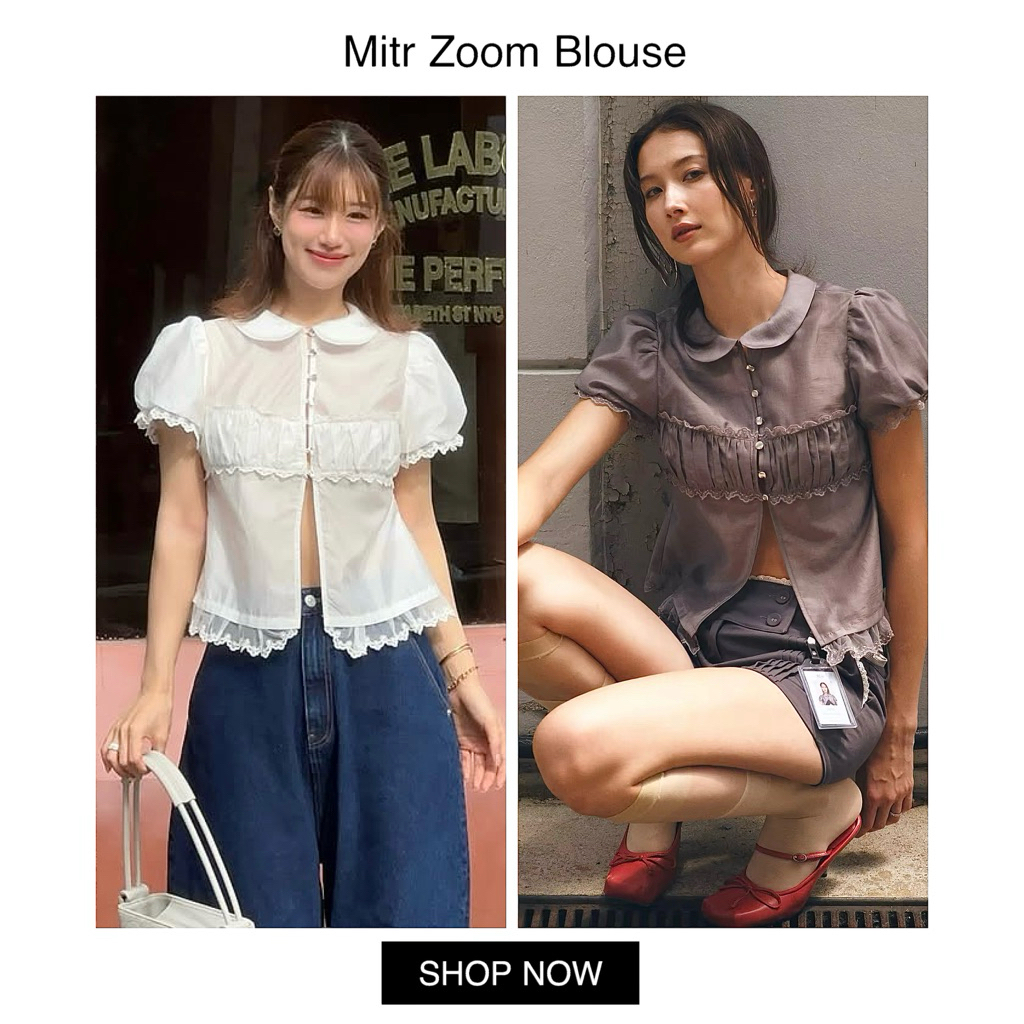 [ของแท้💯] ✨🗝️Mitr Zoom Blouse - เสื้อเบลาส์แขนตุ๊กตาสไตล์เฟมินีน