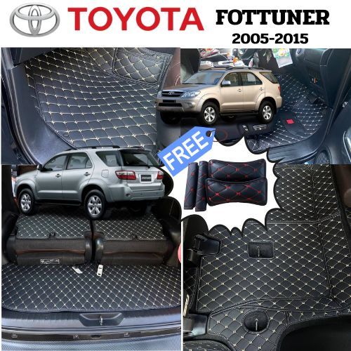 พรมรถยนต์ FORTUNER 2005-2015 7ชิ้น แบบ 6D 7Dราคาถูก วัสดุหนังPUแท้ มี 6 สีแจ้งปีรถในแชทนะคะ