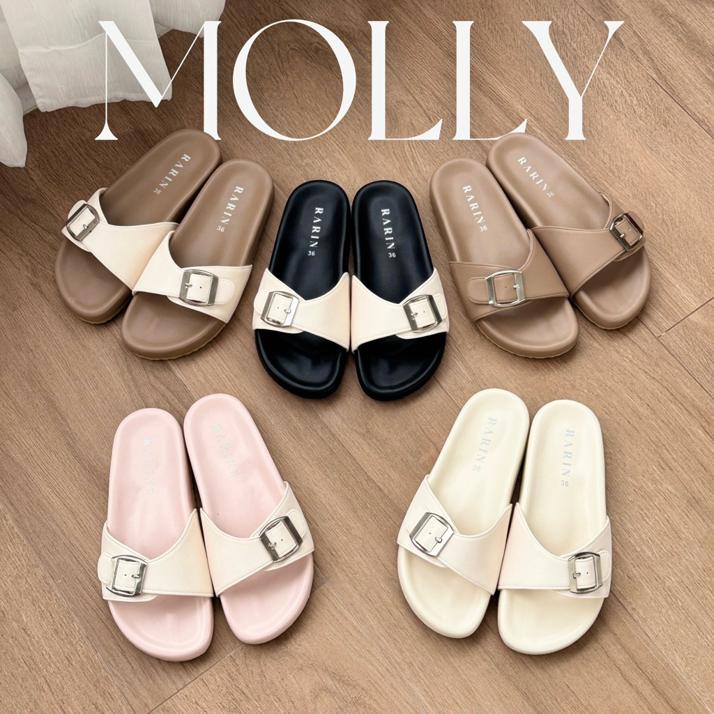 ✅ ส่งจากกรุงเทพ [ MOLLY ] 36 - 41 รองเท้าแตะนุ่มสบาย **เท้าไม่เรียวบวกเพิ่ม**