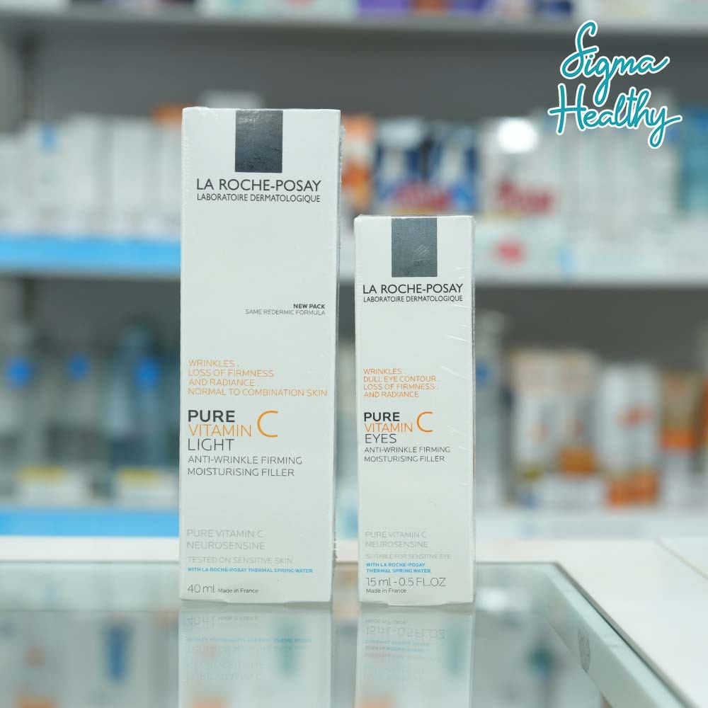 LA ROCHE-POSAY Pure Vitamin C Light - ครีมบำรุงผิวหน้า 40 ml / ครีมบำรุงผิวรอบดวงตา Eyes 15 ml.