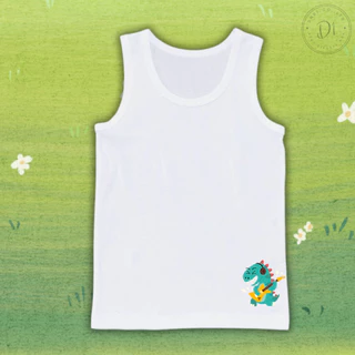 เสื้อซับในเด็กชายและหญิง เสื้อกล้ามเด็ก ลายการ์ตูนไดโนเสาร์ ไซส์S-3xl 10-50 กก. ผ้านุ่ม ไม่ขึ้นเม็ดขุย #เสื้อกล้าม