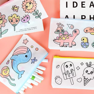 กระเป๋าดินสอระบายสี diy ถุงผ้าใส่ดินสอ กระเป๋าผ้าระบายสี diy ถุงผ้าระบายสี ถุงดินสอ ของเล่นงานประดิษฐ์ ระบายสีเด็ก