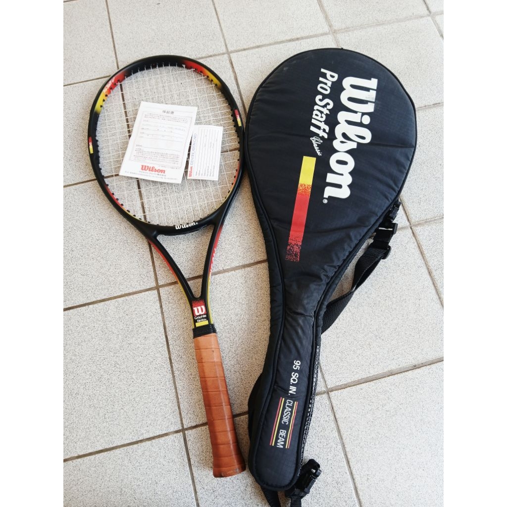 🎾 ขายไม้เทนนิสมือสอง Wilson Pro Staff Classic 95 ( คลาสสิคหายาก ) พร้อม Cover ตรงรุ่น สภาพดีค่ะ 💯🎾🎉 