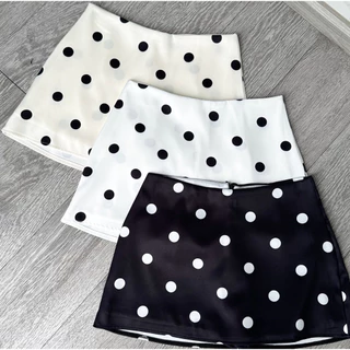 Cayla luv skirt กระโปรงเอวต่ำลายDoT มีซับกางเกง🖤พร้อมส่ง