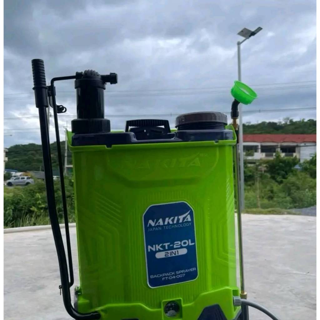 NAKITA เครื่องพ่นยาแบต ขนาด 20ลิตร 2ระบบ ใช้แบตก็ได้โยกก็ได้