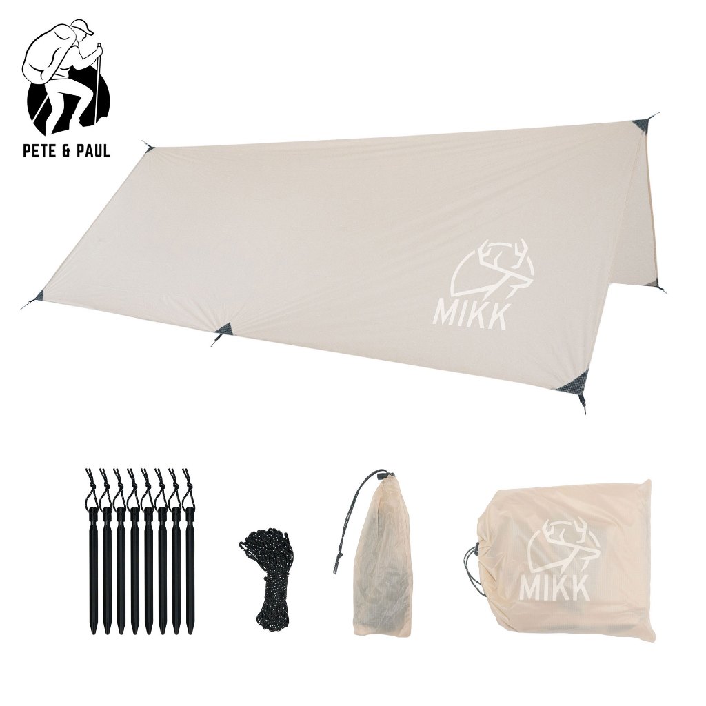 ทาร์ป ฟลายชีท Mikk ขนาด 3.3 x 2.7 m สามารถใช้กับเปล หรือใช้กางนั่งได้ 4 คน น้ำหนัก 540 กรัม