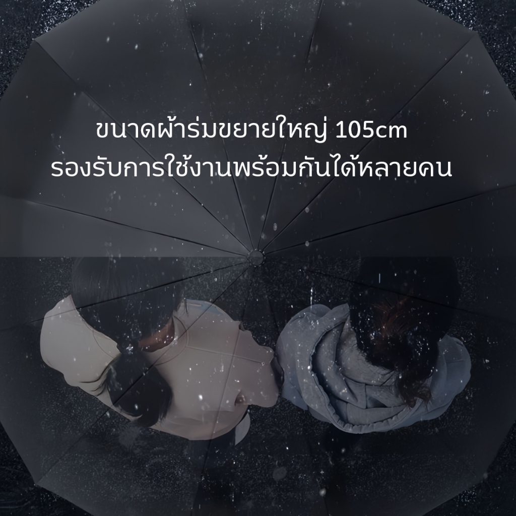 ร่มกลับด้านอัตโนมัติ ร่มใช้ในรถยนต์ กันฝน Waterproof กันแดด UPF50+ กันลมแรง พับเก็บง่าย ร่มพับพกพา ร่มกันยูวี พร้อมส่ง - รูปที่ 4
