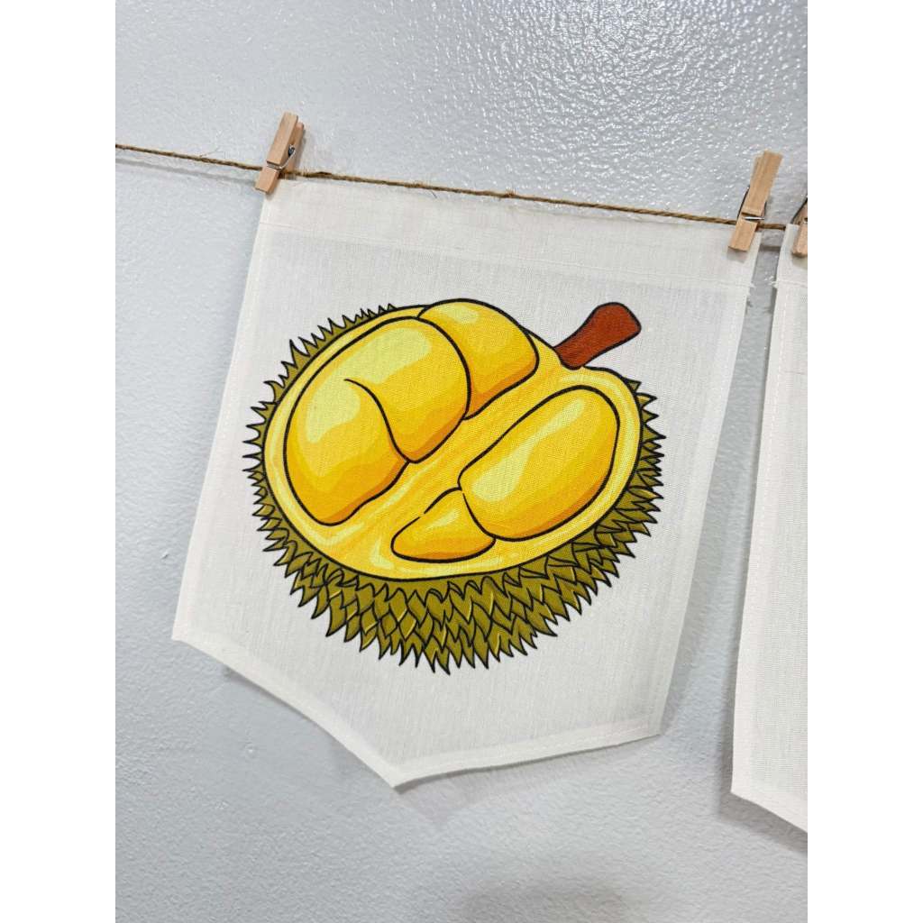 Ks1110 ทุเรียน หมอนทอง ธงราว ผ้าด้ายดิบ ธงร้านค้า ธงตกแต่งร้าน ธงแขวน ธงหน้าร้าน ธงชื่อร้าน ธงแขวน - รูปที่ 6