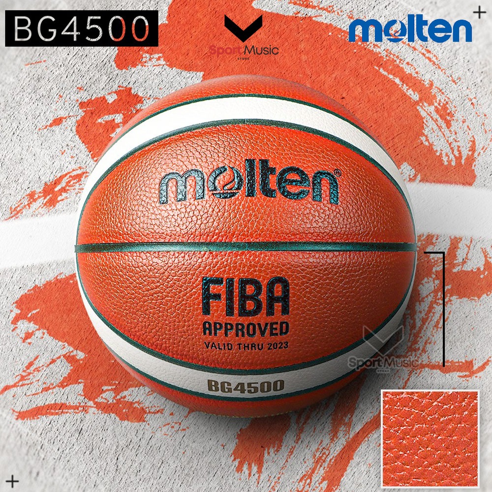 MOLTEN ลูกบาส บาสเกตบอลหนัง รุ่น B7G4500 - เบอร์7 / B6G4500  (พร้อมเข็มสูบและตาข่าย)