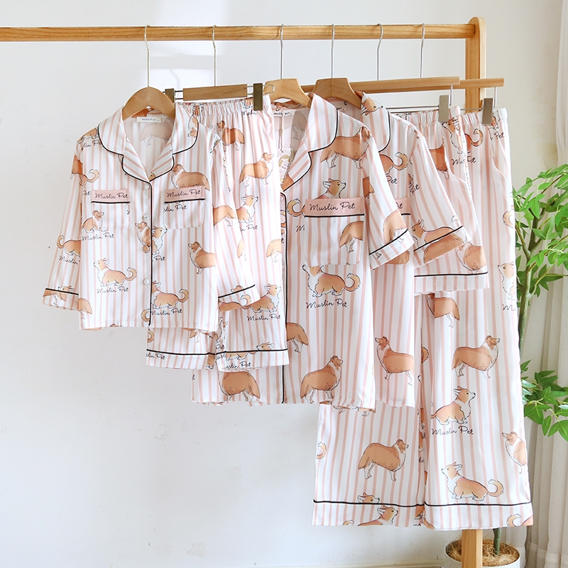 ชุดนอน Muslin Pajamas Muslin Pet รุ่น (N5137 T5137 M5137) | ชุดนอนแม่ลูก ชุดนอนผู้หญิง ชุดนอนเด็ก