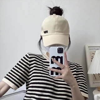 Vogue🌟พร้อมส่ง🌟 หมวกcaps ปักตัวหนังสือ สีพื้น ปีกหน้า สายปรับด้านหลัง (MK-7)