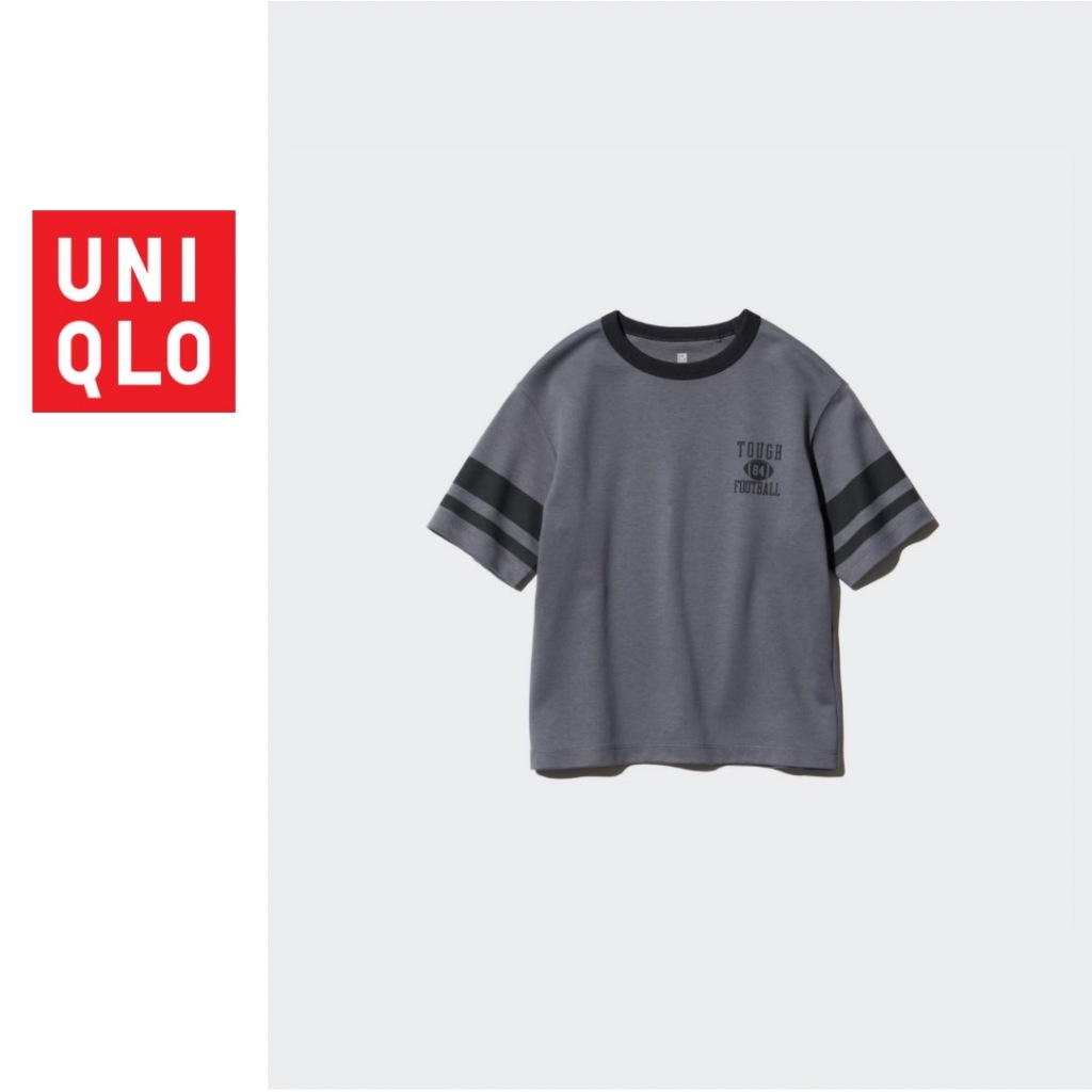 Uniqlo เสื้อแขนสั้น AIRism ผ้าคอตตอล Kids ALRim Cotton Graphic Short Sleeve T-Shirt