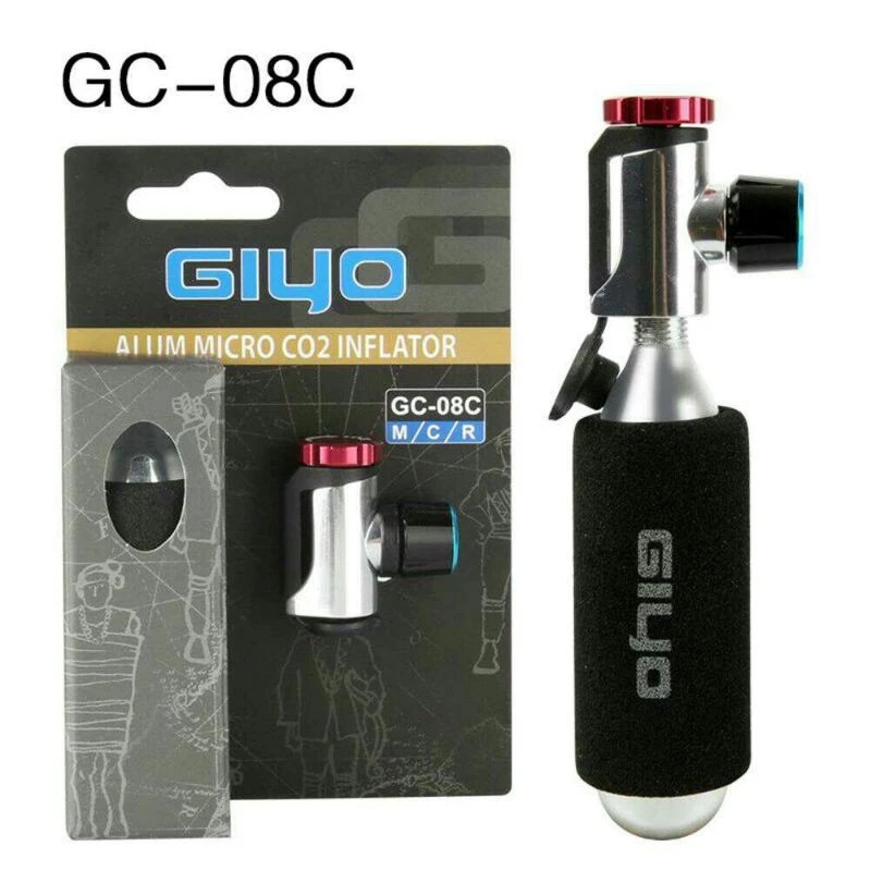 ชุดเติมลม CO₂ จักรยาน(แถมแคปซูล CO₂) แบบพกพาแบรนด์ GIYO รุ่น GC-08C