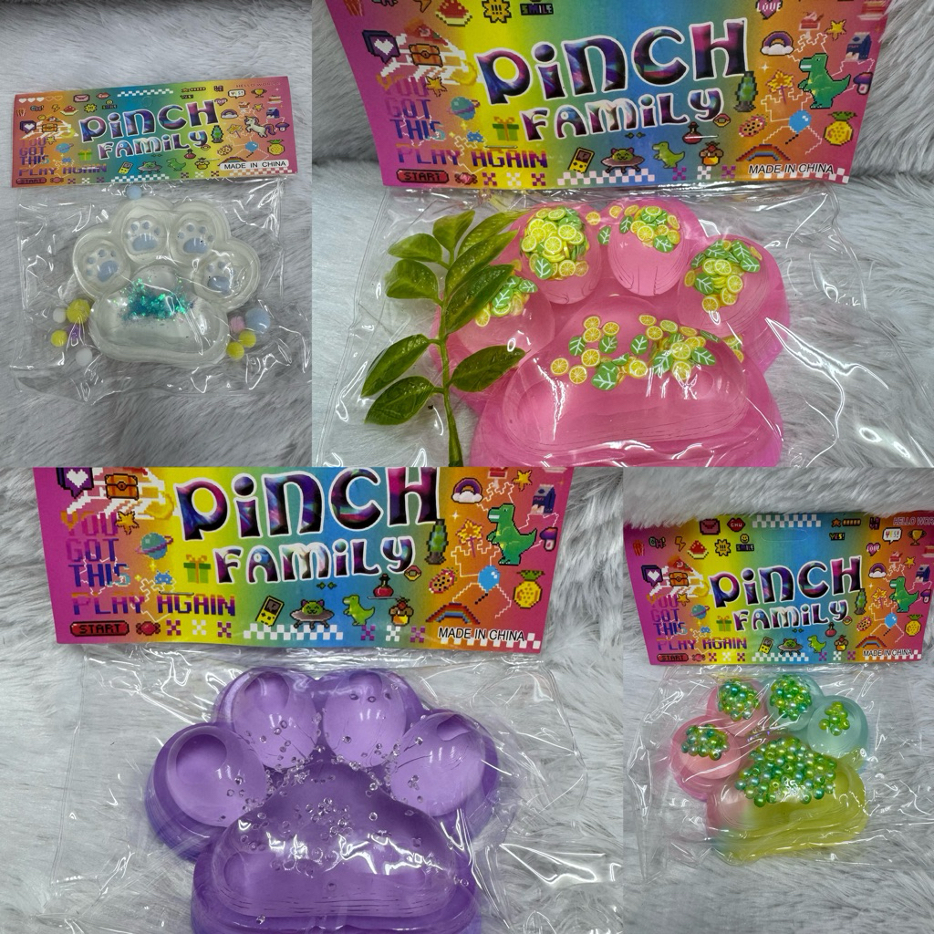 ของเล่นบีบ Fidget taba squishy/ทาบะสกุชชี่ คลายเครียด  คริสตัลสีม่วงกรงเล็บแมวของเล่นลดความดัน