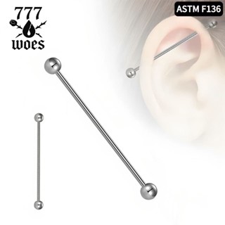 G23เกรดแพทย์ไทเทเนียมต่างหูเจาะสะพานหูต่างหูกระดูกหูแบบยาวหั…
