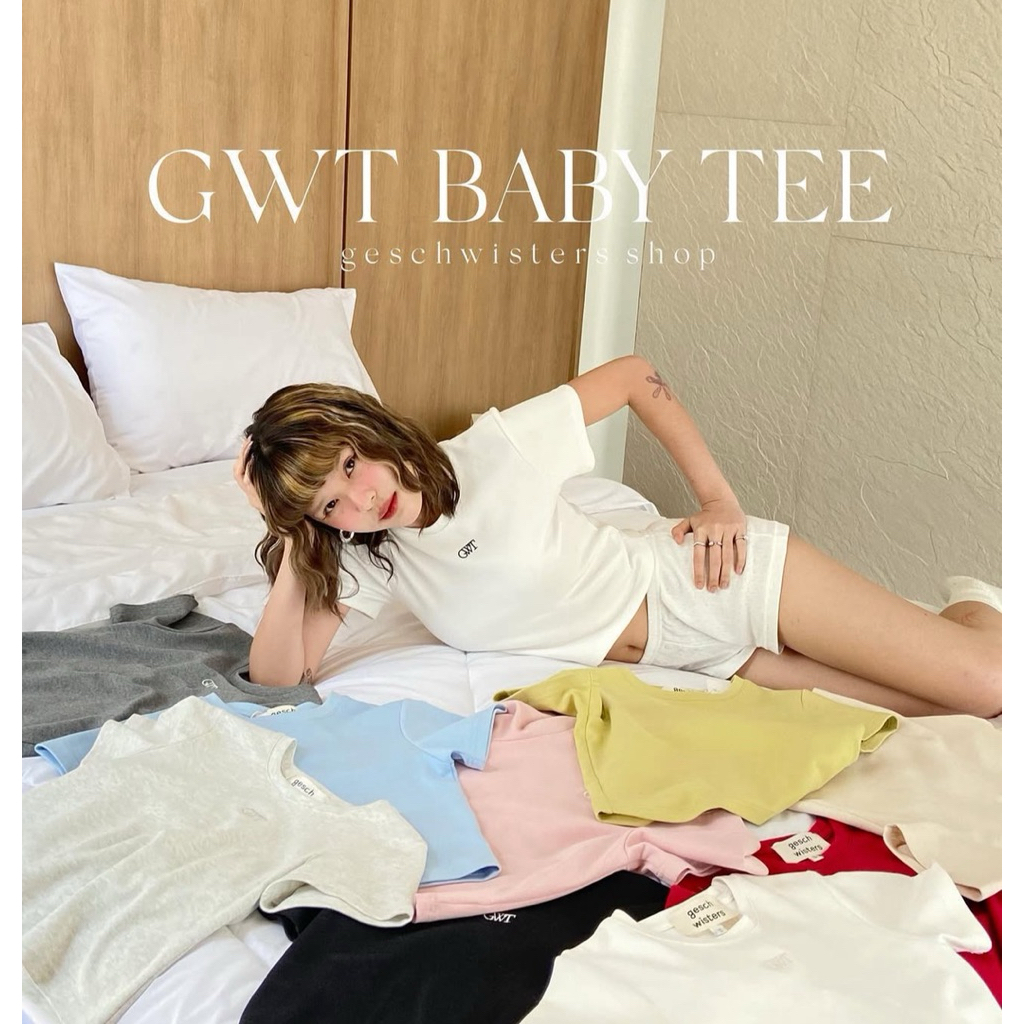 ✅พร้อมส่ง เสื้อยืด GWT Baby Tee สีเทาอ่อน sz.s new