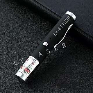 MiNi Green Laser Pointer เลเซอร์ พกพา ชาร์จบ้านได้ / USB ได้ ลำแสงสีเขียว หนีบเสื้อได้ 611USB