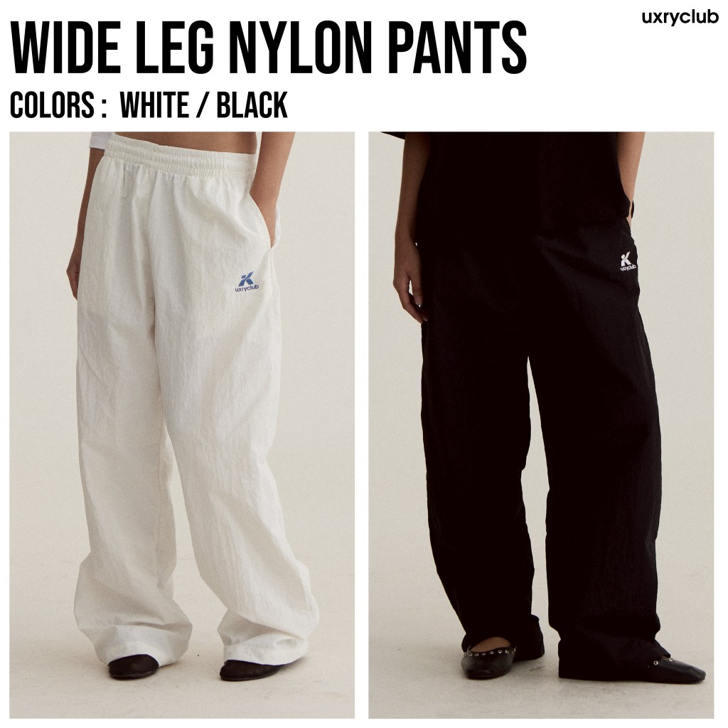 UXRYCLUB WIDE LEG NYLON PANTS