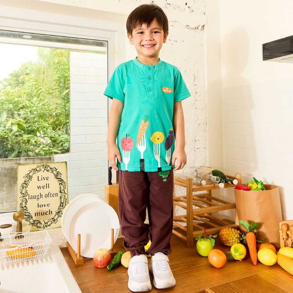 e'clat เสื้อเด็ก เสื้อยืด เสื้อเด็กชาย 1-6ปี สกรีนลาย ผ้ายืด ผ้า100%cotton เจอร์ซี่ เนื้อนิ่ม 9091