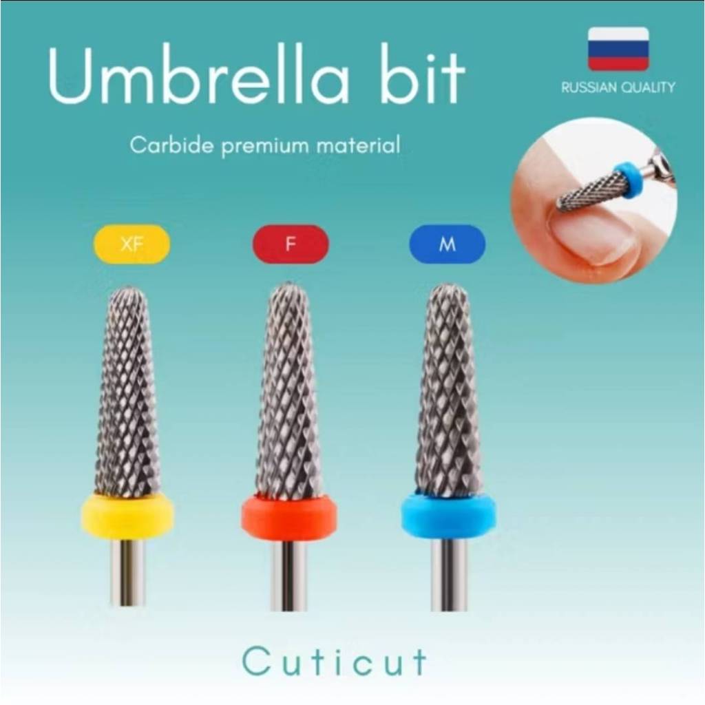 Cuticut หัวเจียคาร์ไบด์ Umbrella Bit ปลอดภัย ถอดสีเจล/เล็บต่อ ไม่ร้อน