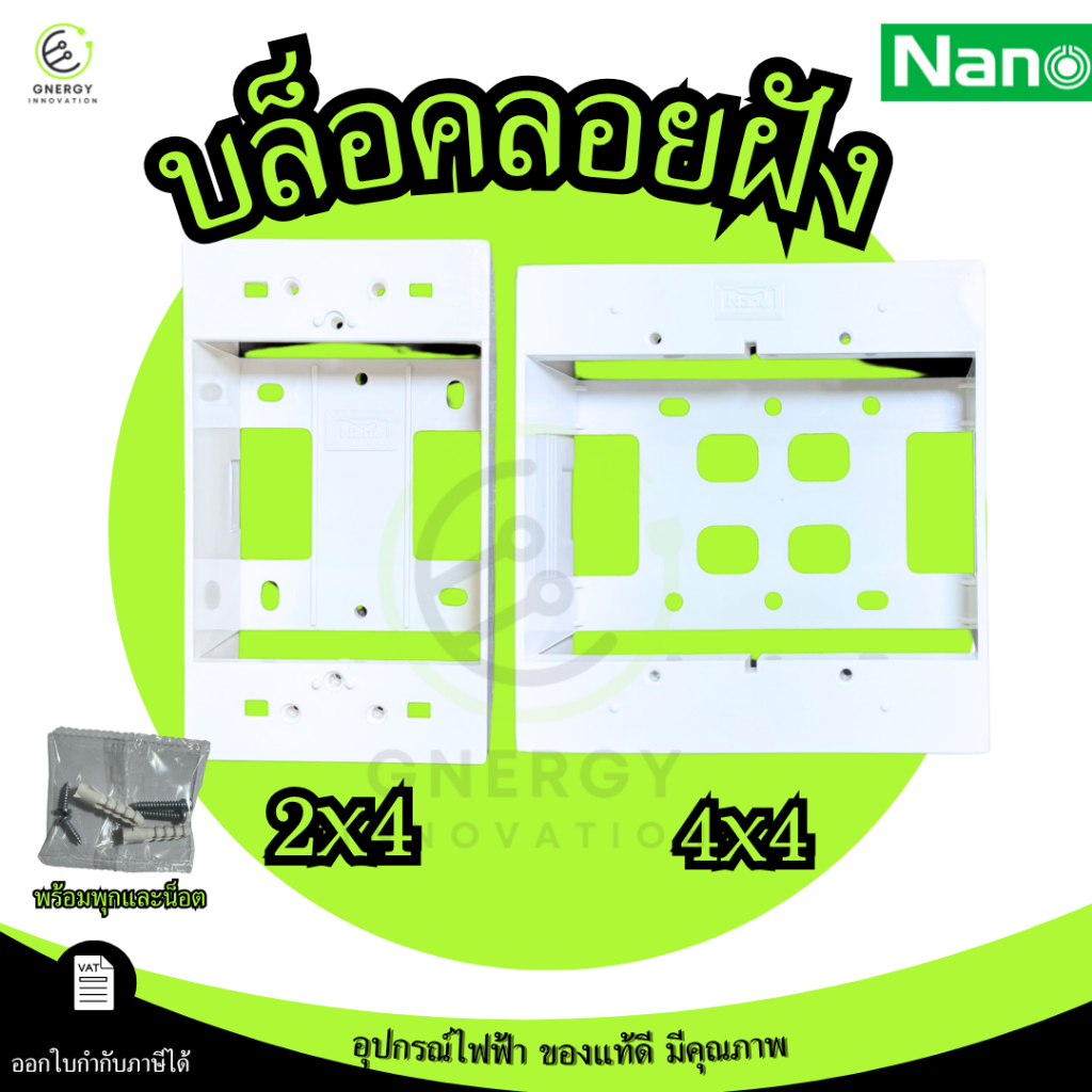 บล็อคลอย บล็อคฝัง บ๊อกลอยฝัง HANDY BOX ขนาด 2x4 และ 4x4 สีขาว NANO รุ่นClassic Series