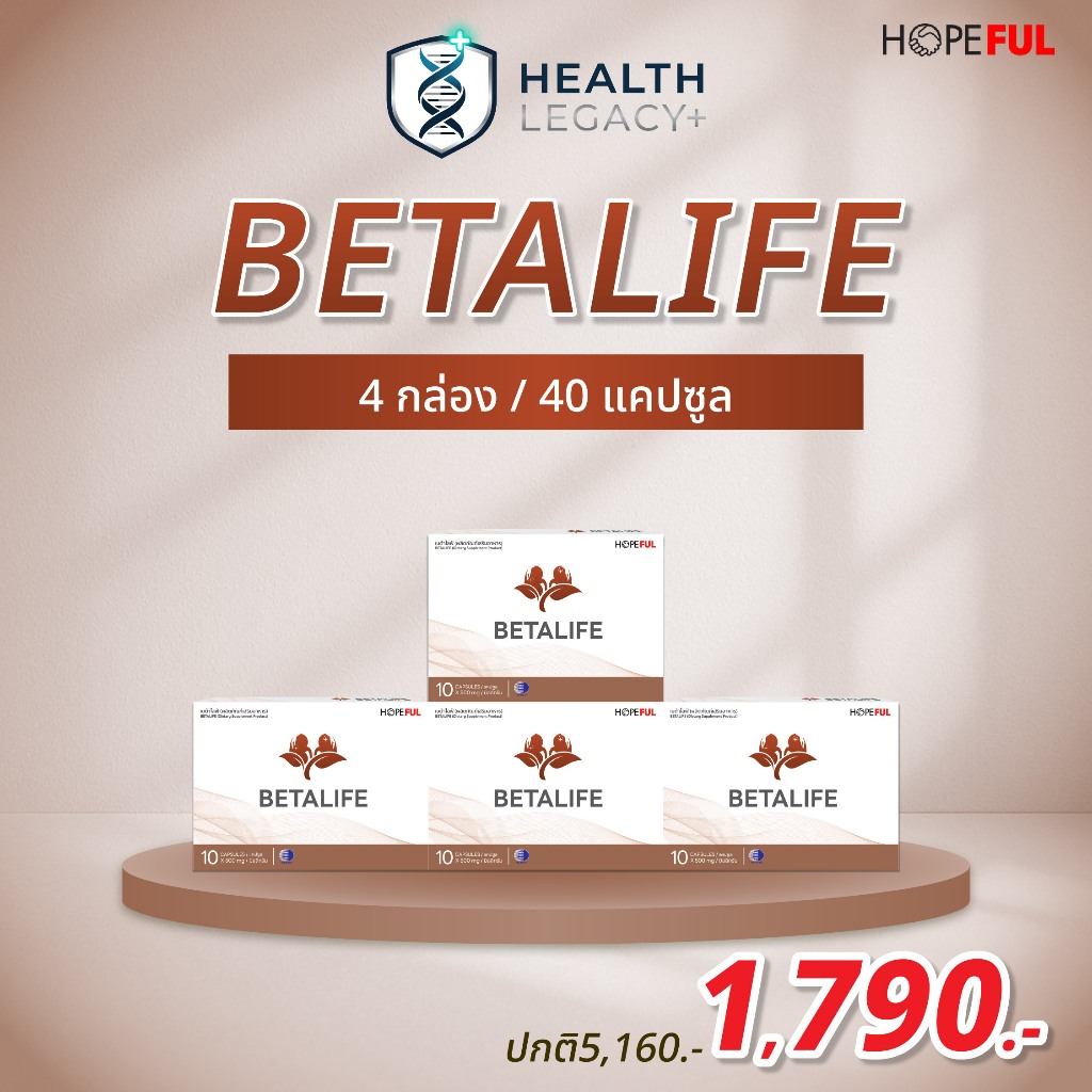 BetaLife เบต้าไลฟ์ สารสกัดเห็ดหลินจือ 4 กล่อง/40แคปซูล