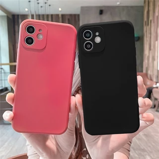 เคสป้องกันเลนส์สำหรับ iPhone 11 13 17 16 15 14 12 Pro Max 13pro 6 7 8 6s Plus X XR Xs Max SE 2020 2022 ฝาหลังสีแคนดี้