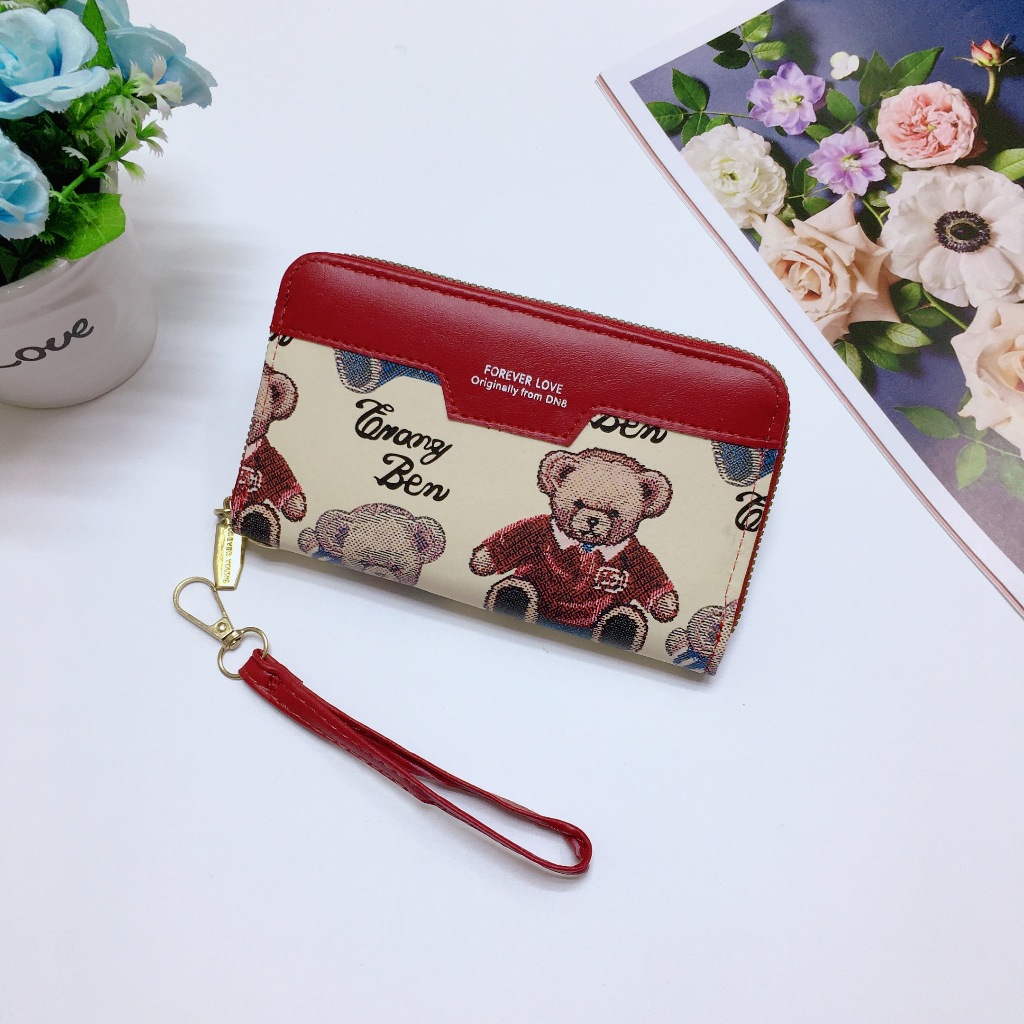 DD061#กระเป๋าสตางค์ราคาถูก36฿กระเป๋าสตางค์ใบกลางมีช่วงใส่บัตรงทั้งหมด4ช่อง 📌วัดสุด:หนังPU รุ่นใหม่ - รูปที่ 5