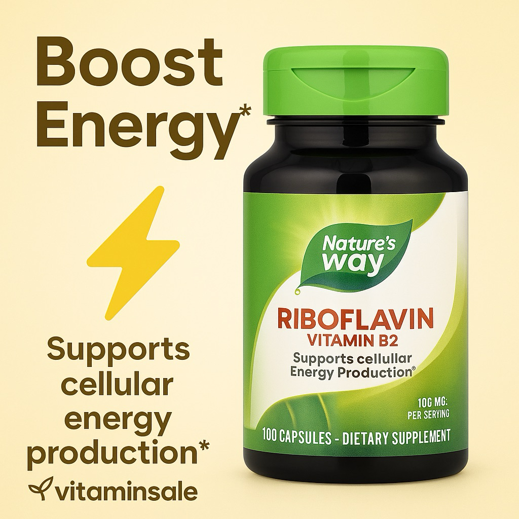 Nature’s Way Riboflavin Vitamin B2 100 mg 100 Capsules
