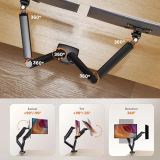 Elife ขาตั้งจอมอนิเตอร์ ขาจับจอคอม สำหรับจอ 17-32 นิ้ว หมุนรอบทิศ 360° ก้ม/เงย ได้ ติดตั้งง่าย หนีบขอบโต๊ะ