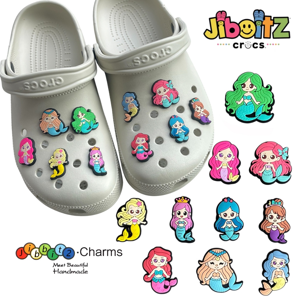 พร้อมส่ง jibbitz ลายนางเงือก ตัวติดรองเท้า crocs ที่ติดรองเท้า จิ๊บบิท ตัวติดตกแต่งรองเท้า DIY