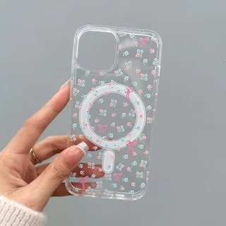 🔥มาใหม่ เคสใสชาร์จได้ ใสชาร์ได้ลายโบว์ เคสใสลายการ์ตูน for iPhone 11 12 13 14 15 16 Pro max 16plus 15plus 14plus
