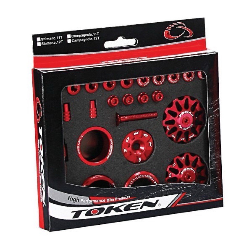 𝗧𝗢𝐊𝗘𝗡 TK671S iBLING BOX   ชุดแต่ง  Shimano 11T cassette สีแดง