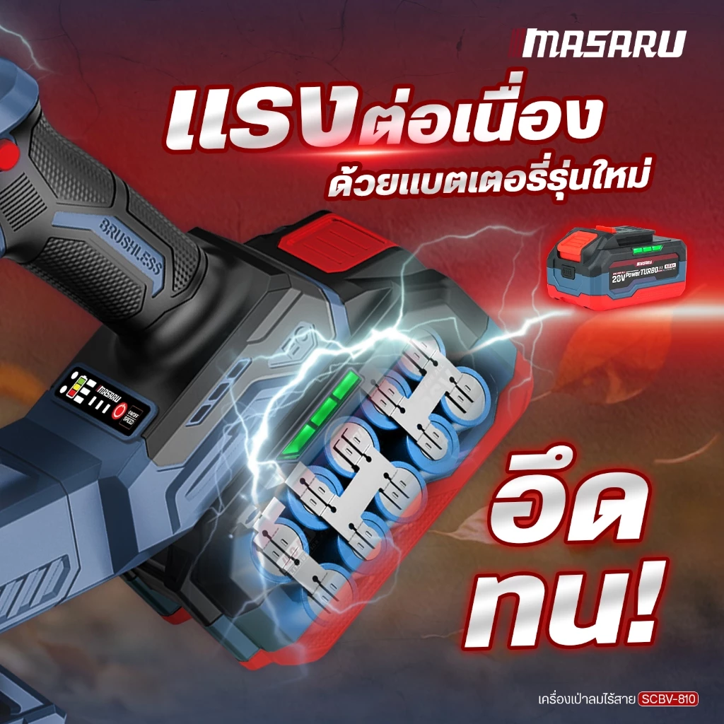 MASARU SCBV-810 เครื่องเป่าลม ไร้สาย 2in1 20V ใช้ได้ ทั้งเป่า และ ดูดฝุ่น thumbnail 5