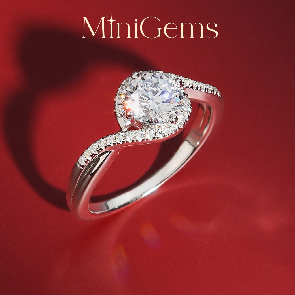 MiniGems แหวน เงินแท้ 92.5 เพชรสวิส(CZ) แหวนคู่ แหวนแต่งงาน แหวนผู้หญิง แหวนผู้ชาย 08930