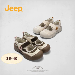 🇹🇭พร้อมส่ง🇹🇭JEEP รองเท้าแมรี่เจนผู้หญิง รุ่นใหม่ รองเท้าแฟชั่นฤดูร้อน หัวปิด ระบายอากาศ สายรัดเมจิกเทป