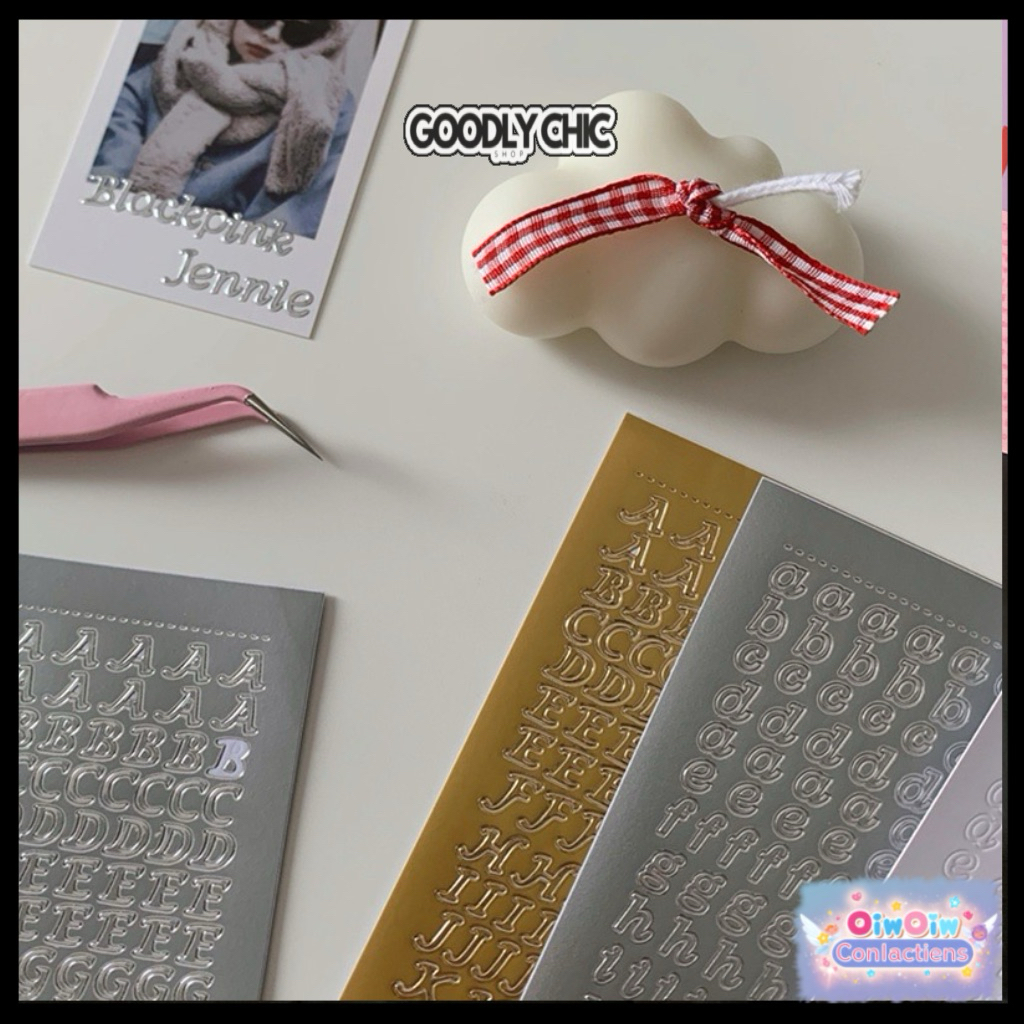Sticker(มีสินค้าพร้อมส่ง)สติ๊กเกอร์ตัวอักษรภาษาอังกฤษ A-Z ไดคัทพร้อมใช้ ฟร้อนน่ารัก สำหรับตกแต่ง DIY ขนาด6-8mm