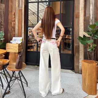 ᴍᴏɴᴀ ᴊᴇᴀɴꜱ✨กางเกงยีนส์ขากระบอกใหญ่ สีฟอก ผ้านุ่ม Baggy jeans กางเกงยีนส์ผู้หญิง