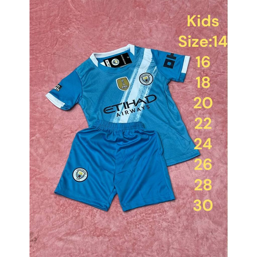 ชุดกีฬาเด็ก Menn.City Kids 2025/26 แขนสั้น ซื้อครั้งเดียวได้ทั้งชุด เสื้อและกางเกง