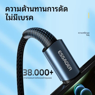 Essager สายชาร์จ 100W PD Type C ถึง Type C สายชาร์จเร็วสำหรับโทรศัพท์ IP ของ Samsung 480Mbps