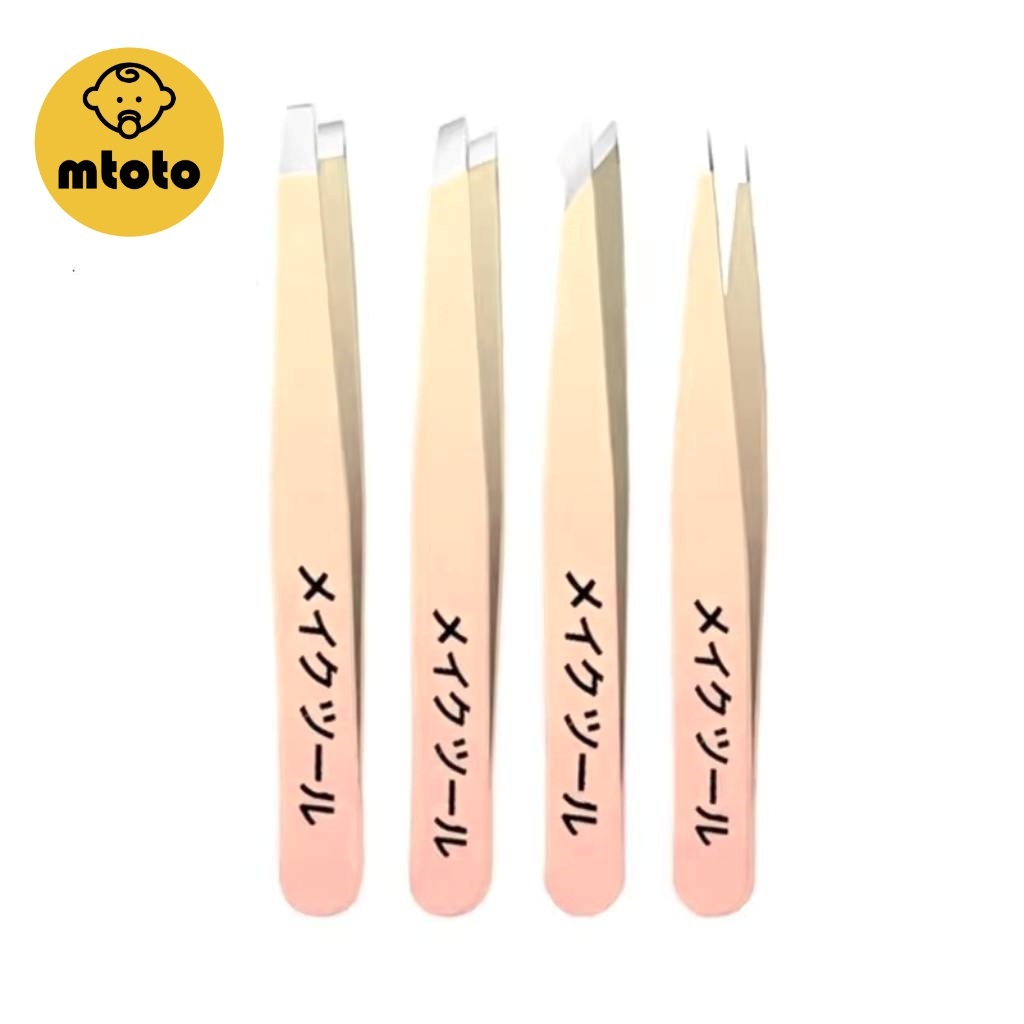 แหนบอย่างดี Tweezer  แหนบถอนขน สีทูโทน เกรดพรีเมียม มี 4 แบบให้เลือก BY MTOTO