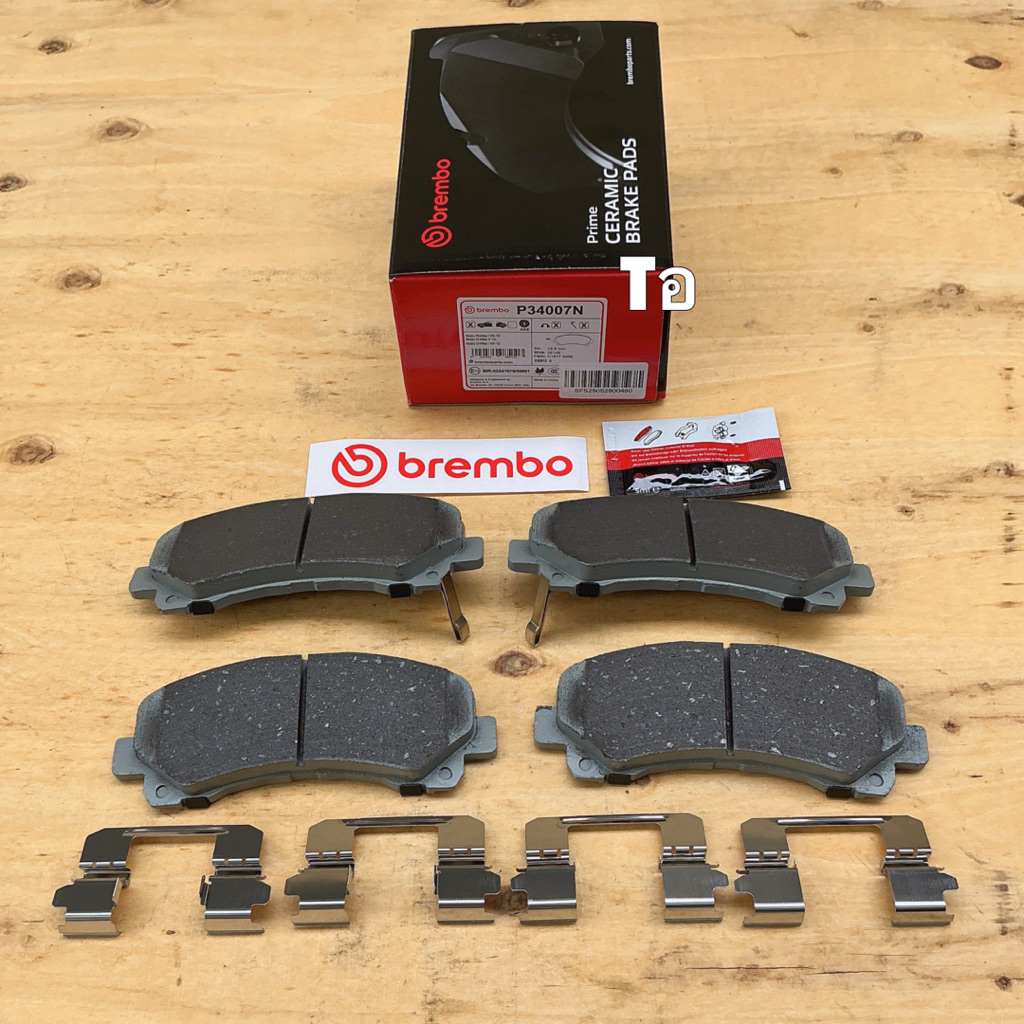 TKD ผ้าเบรค หน้า หลัง  BREMBO  MG Extender 2.0D Turbo ปี 2019-2023 หน้า P34 007N / หลัง P30 057N