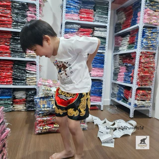 ส่งด่วน⚡️ TP016 เสื้อยืดมวยไทยเด็ก แขนสั้นสีขาว ผ้านิ่มงานไทย ใส่สบาย มีไซส์ S-XL งานสวย