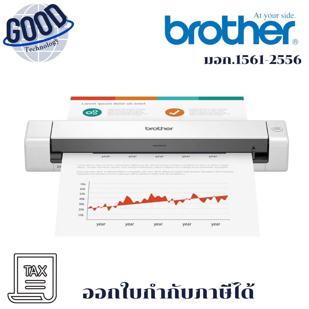 BROTHER DS-640 PORTABLE SCANNER 7.5PPM ( รุ่น DS-640 ) SCANNER (สแกนเนอร์)  WHITE