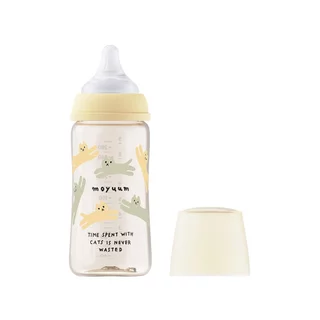 MOYUUM Gen3 ขวดนมเด็ก Premium PPSU โมยูม ALL IN ONE ขนาด 270ML (ลาย With Cat) พร้อมจุก Stage 2 สำหรับ 3-6 เดือน