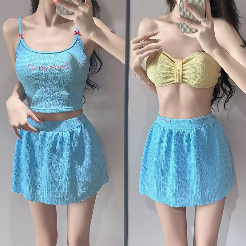jqk ชุดว่ายน้ำผู้หญิงเซ็ท 3 ชิ้น  ดีไซน์ทันสมัย (สีฟ้า) รุ่น 0354 ราคา ถูกที่สุด ดีลบีเคเค แกลเลอรีภาพที่ 6