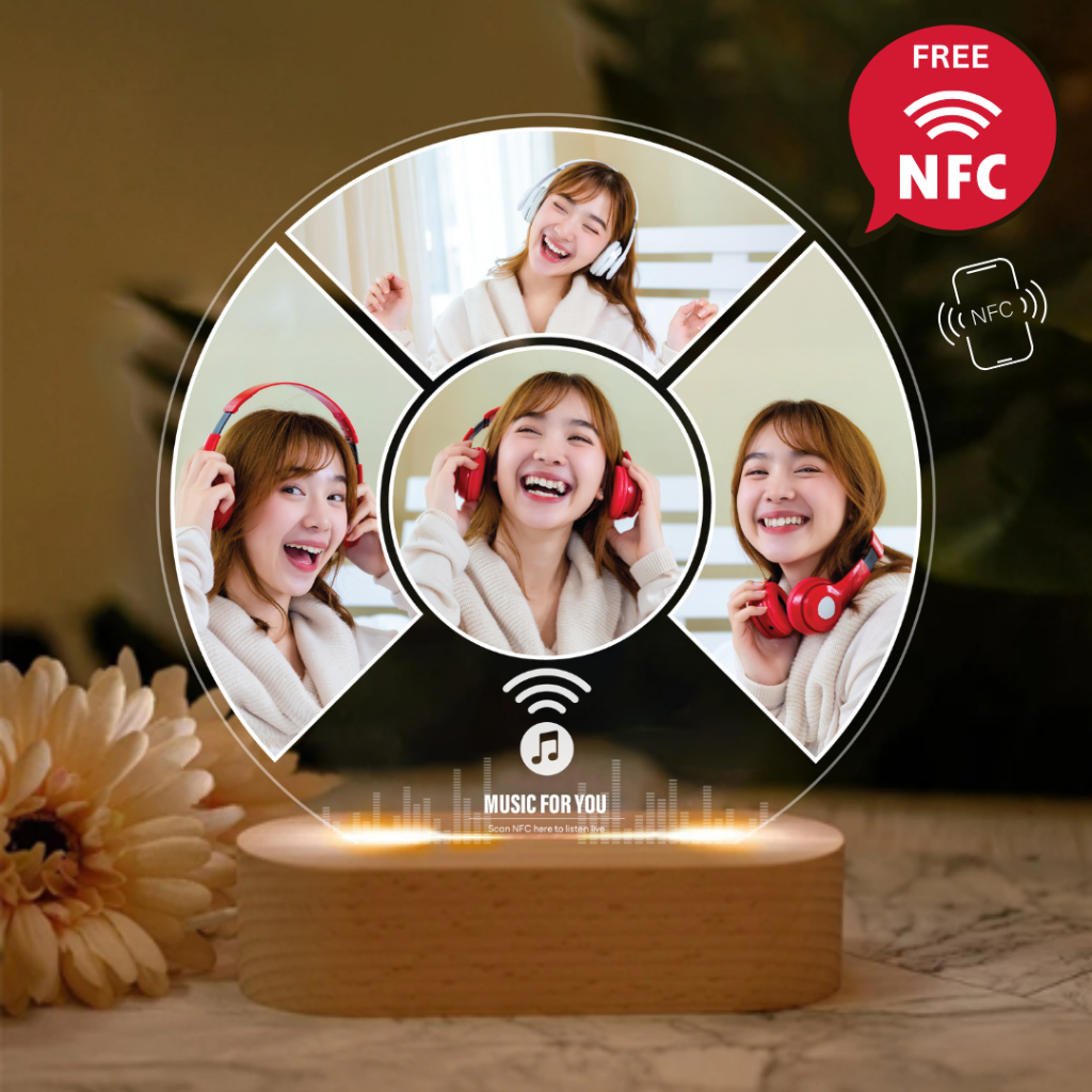 จัดทำ 1-2 วัน Happylife NFC Collection โคมไฟอะคริลิคสั่งทำ สกรีนUV ของขวัญวันเกิด ของขวัญแฟน วันรับปริญญา วันครบรอบ