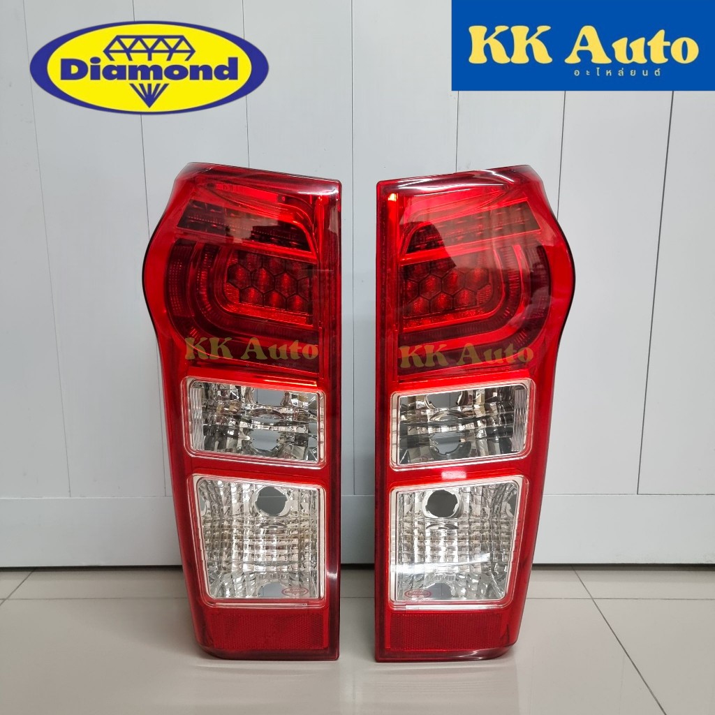 เสื้อไฟท้าย D max all new ดีแมก ออนิว 2014 - 2018 LED - 1.9 Blue power บลูพาวเวอร์ โคมสีแดง เบ้าเทา