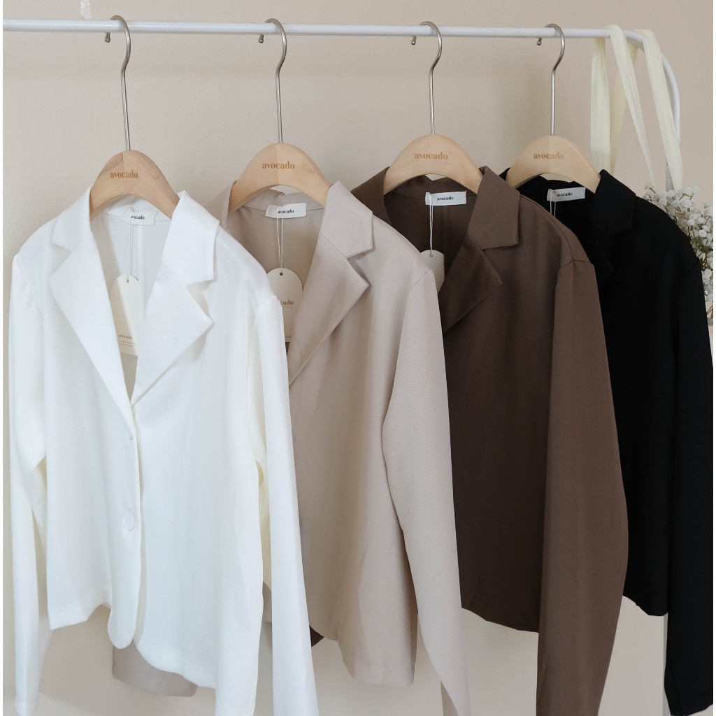 avo dollar crop blazer ครอปเบลเซอร์แขนยาวทรงสวย ใส่คลุมให้ลุคสาวเกาหลี