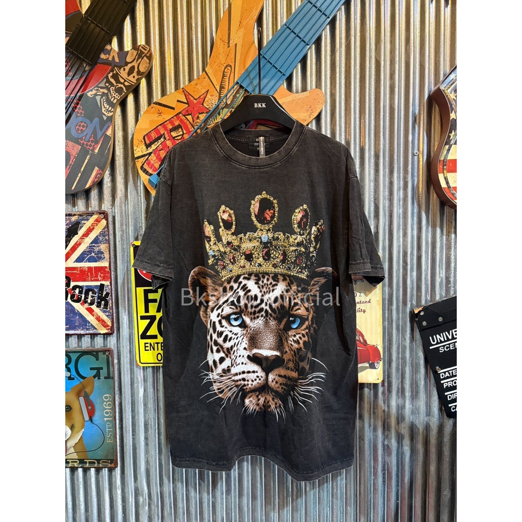 เสื้อยืด ผ้าฟอก ลายเสือมงกุฎ | BK.shop🌈
